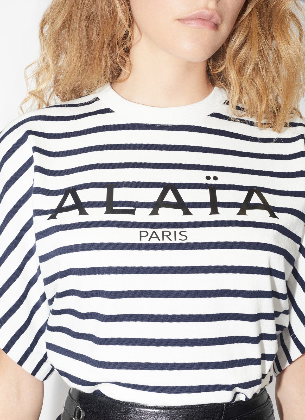 "Marinière" t-shirt ALAÏA BEIGE "MARINIÈRE" T-SHIRT